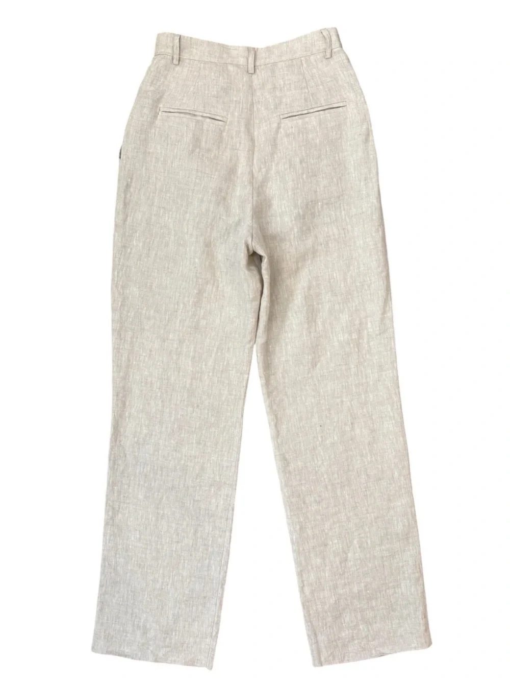 Reformation Mason 100% Linen Pants Size 2 Oatmeal Pleated Wide Leg Trouser